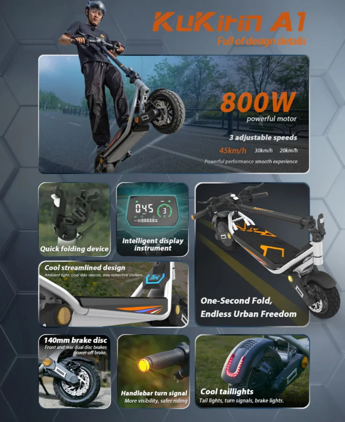 Kukirin A1 Electric Scooter - 2025 New version 48V 13Ah 800W - Image 2