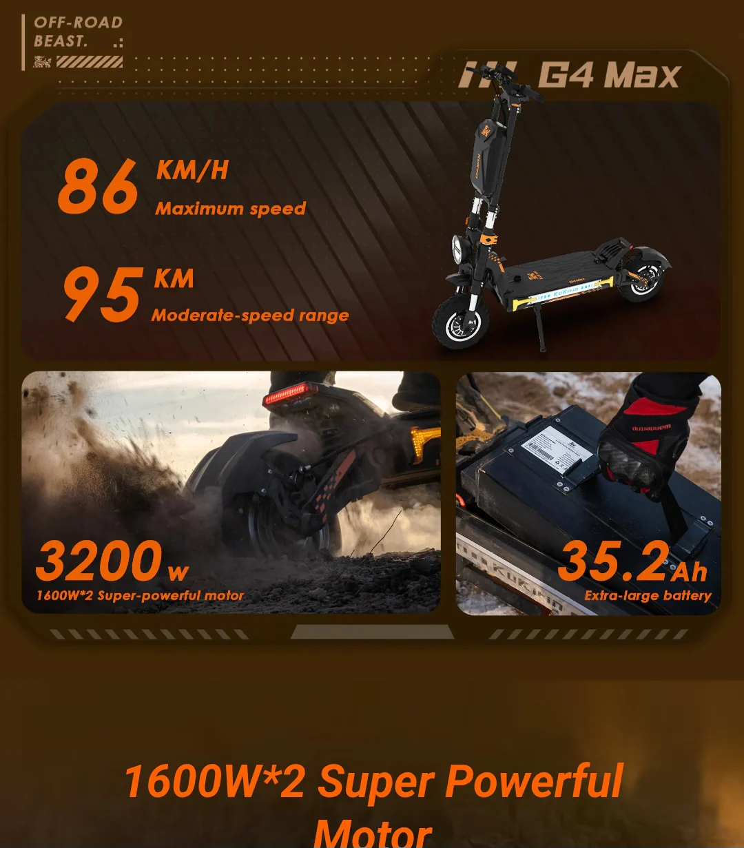 Kukirin G4 Max Electric Scooter -2025 New 60V 35Ah 1600W Dual - Image 5