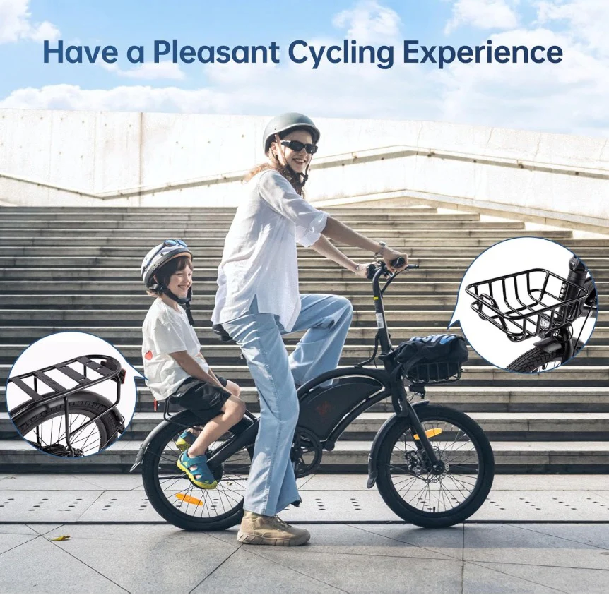 kugoo Kirin V1 Pro Electric bike 48v 25Ah 400W with Child carrying Rack & front Basket - Image 3
