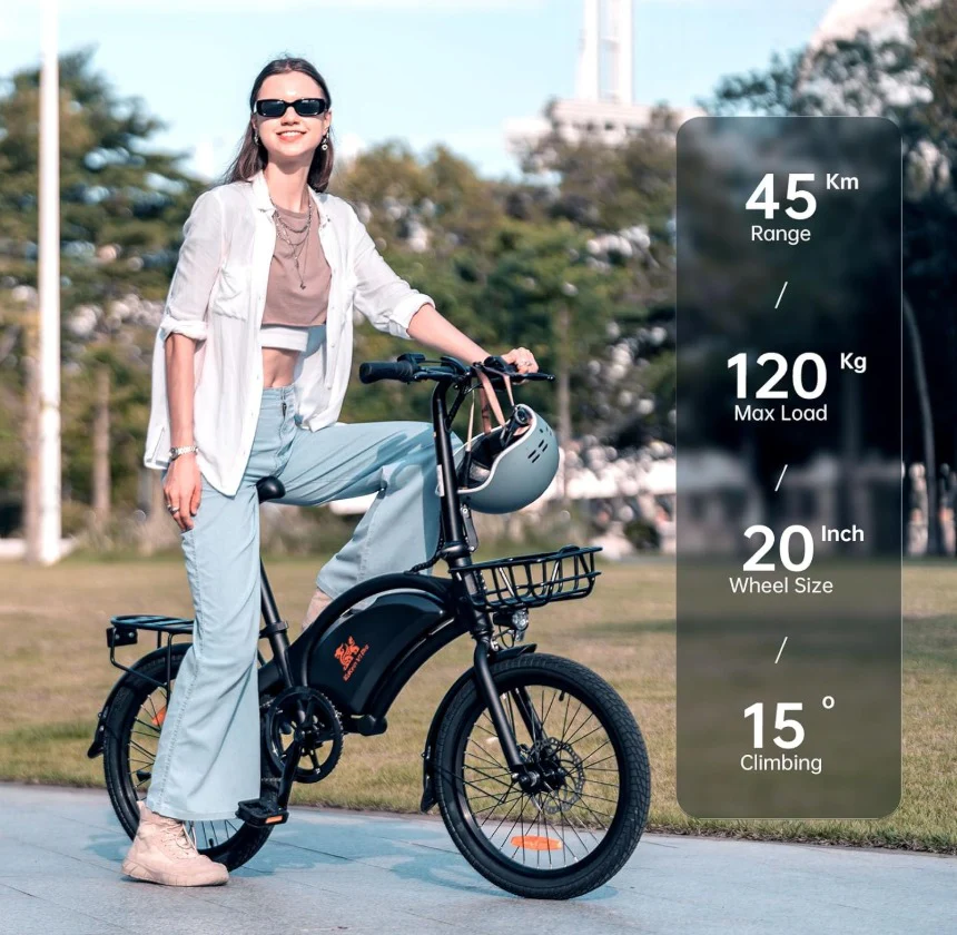 kugoo Kirin V1 Pro Electric bike 48v 25Ah 400W with Child carrying Rack & front Basket - Image 4