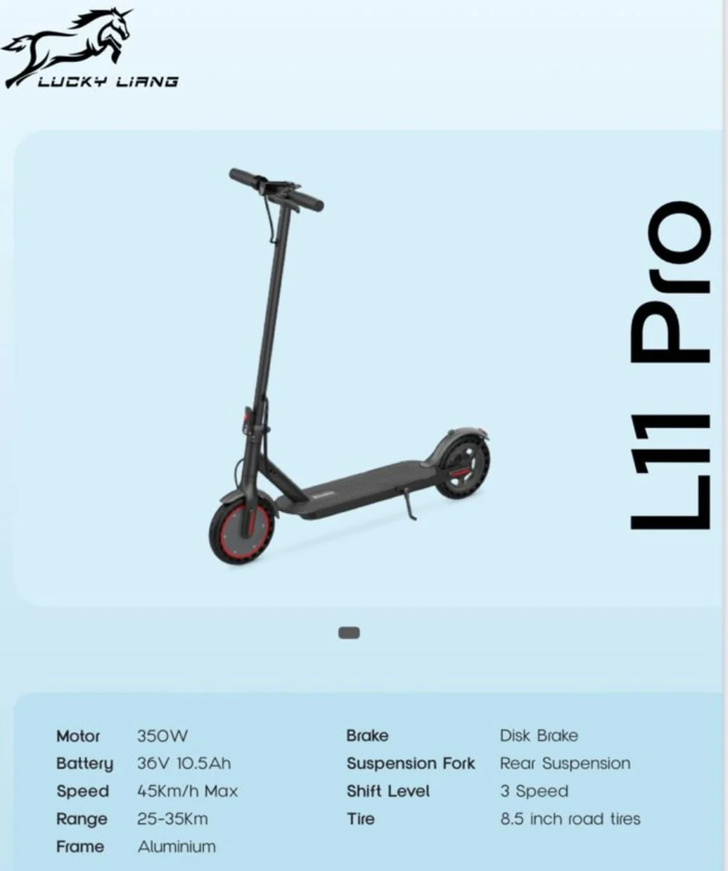 L11 Plus Electric Scooter 36V 7.8Ah 350W - Image 3