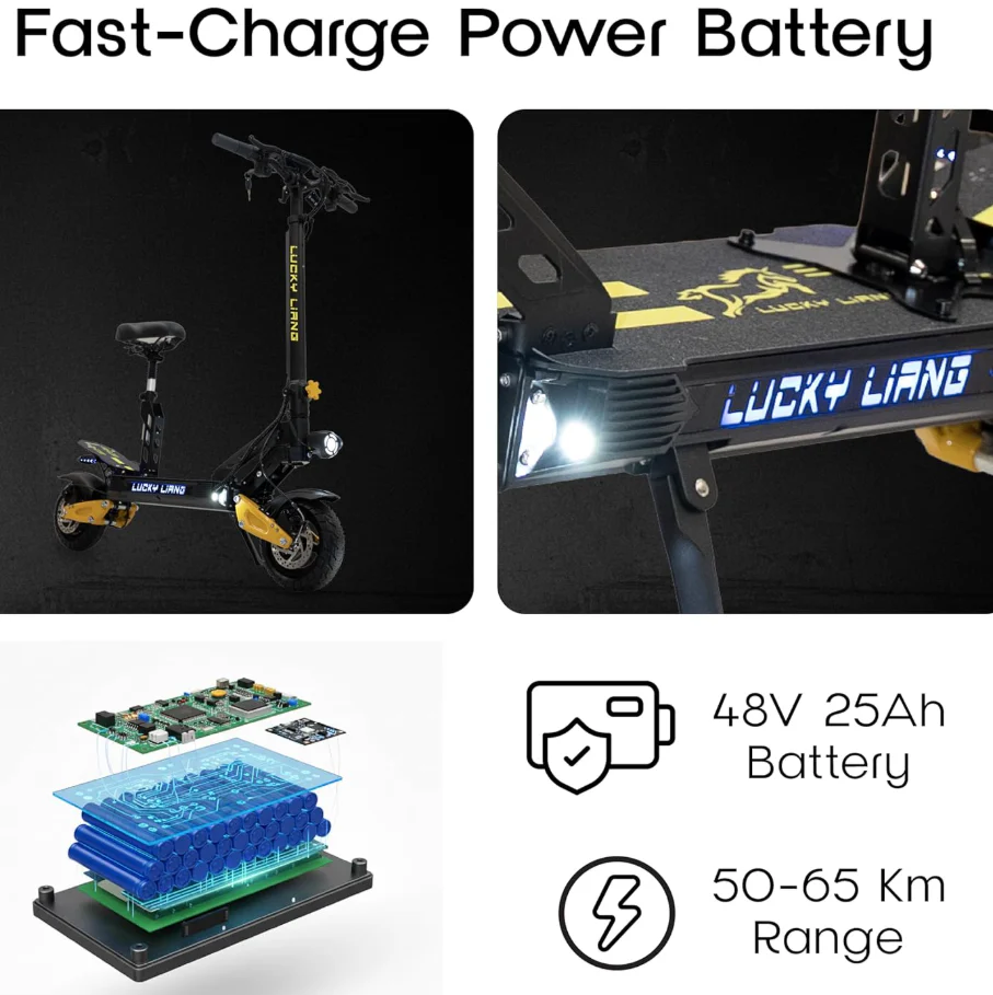L3 Pro Electric Scooter with Seat for Adults –48V25AH 1500W Power - Image 2
