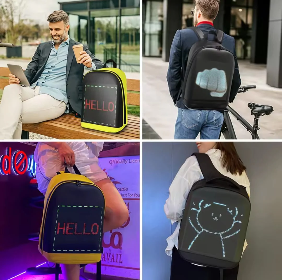 LED BackPack Eye Catching Bike Riders Walking office camping cycling travelling with App Programable screen - Image 3