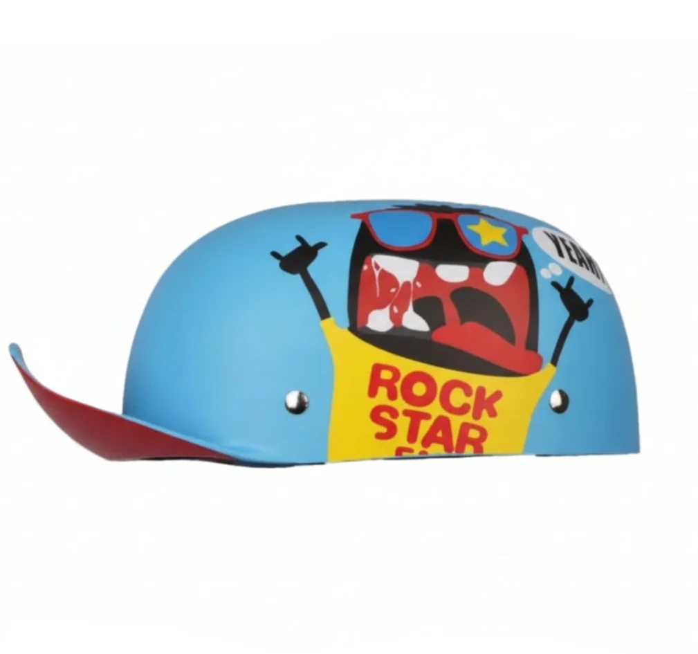 LV Cool ROCK STAR Skull Retro Half Shell Open Face Motorcycle Cap Helmet