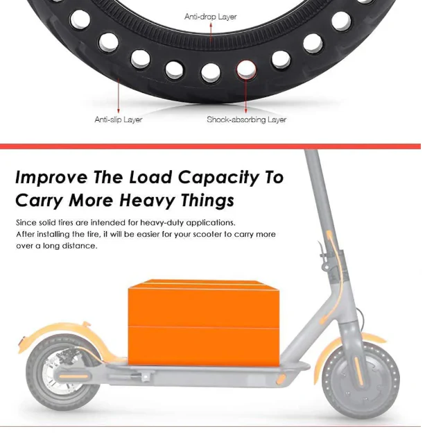 M365 honeycomb tires Scooter Tires 8.5In Tire Front Rear Tire - Image 3