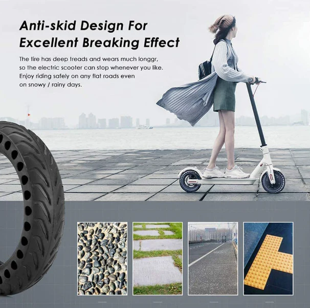 M365 honeycomb tires Scooter Tires 8.5In Tire Front Rear Tire - Image 4