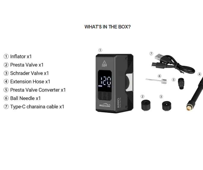 Magicshine AIRRO Mini Bicycle Tire Inflator Pump - Image 3
