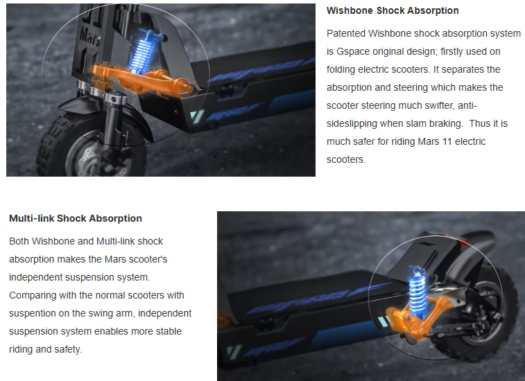 Mars 11 GTR Electric Scooter 72V 45Ah 2000W Dual Motor NFC - Image 16