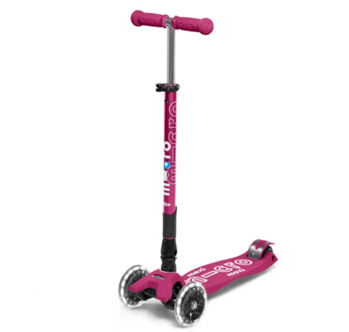 Micro Maxi Deluxe Foldable Scooter with LED Wheels - Bright Blue - Image 3