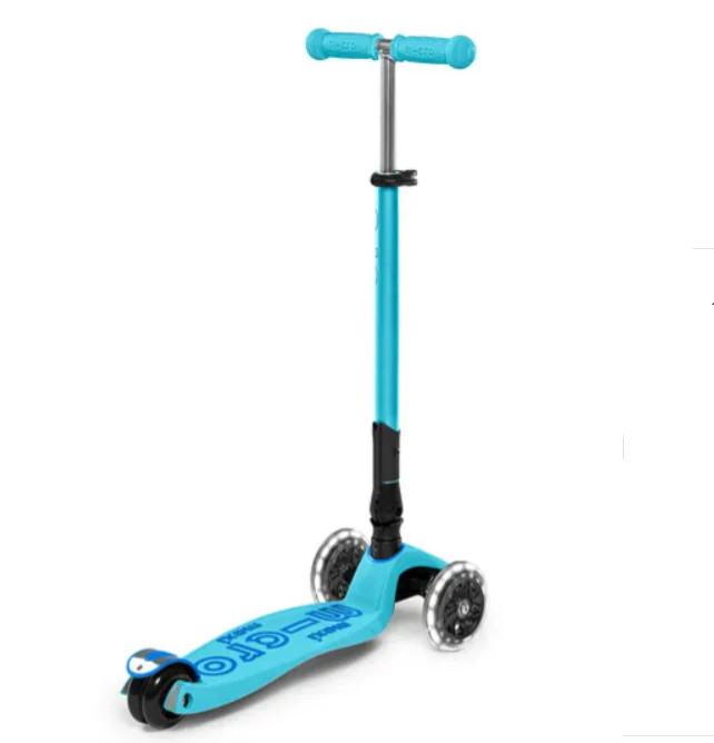 Micro Maxi Deluxe Foldable Scooter with LED Wheels - Bright Blue - Image 4