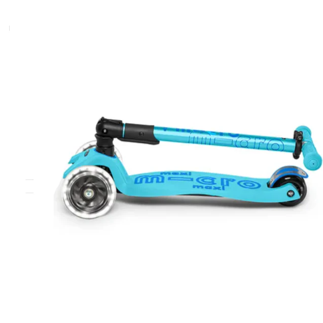Micro Maxi Deluxe Foldable Scooter with LED Wheels - Bright Blue - Image 5
