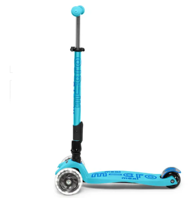Micro Maxi Deluxe Foldable Scooter with LED Wheels - Bright Blue - Image 7