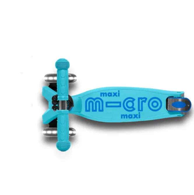 Micro Maxi Deluxe Foldable Scooter with LED Wheels - Bright Blue - Image 8