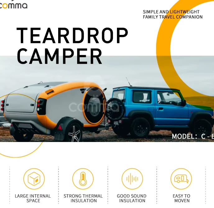 Mini RV Teardrop Adventure Trailer – Bathroom-Equipped Caravan for Weekend Getaways - Image 2