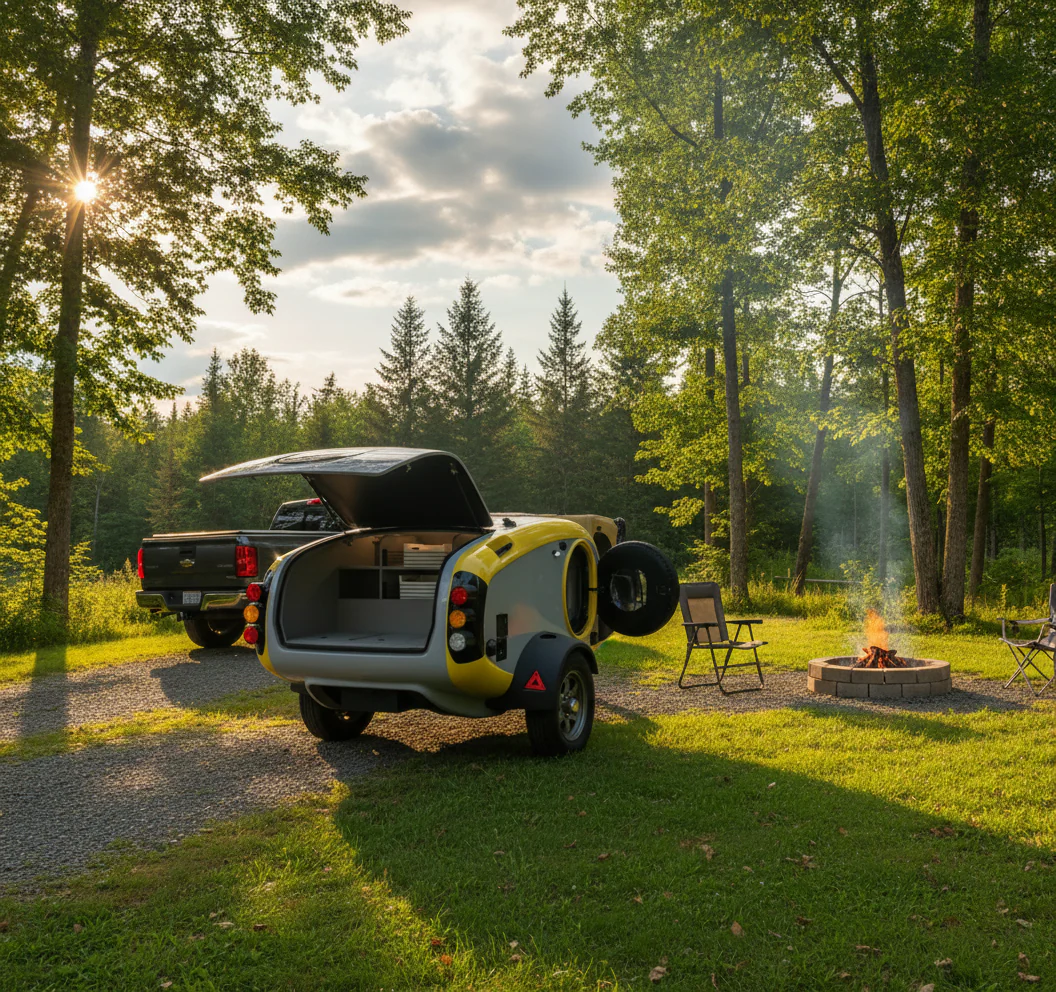 Mini RV Teardrop Adventure Trailer – Bathroom-Equipped Caravan for Weekend Getaways - Image 8