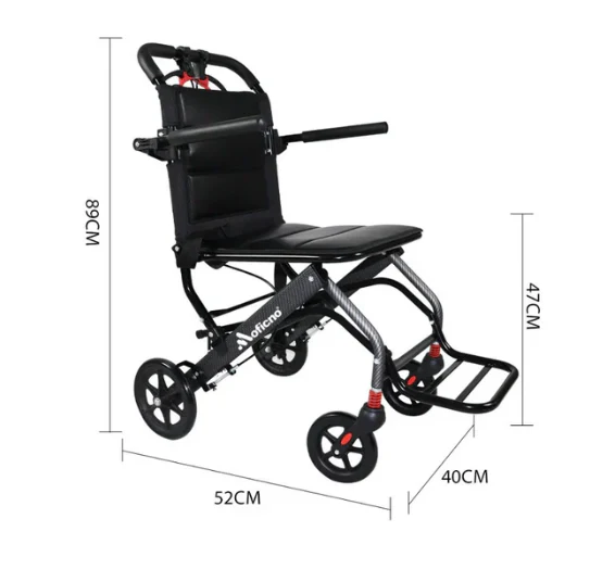MOFICNO Ultra-Light Foldable Aluminium Wheelchair – Compact Travel Chair for Elderly - Image 3