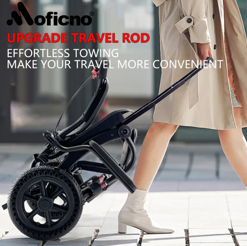 Moficno Ultra Lightly Folding Manual Travel Wheelchair for Disabled and Elderly-with telescopic handle carry on a Air plane - Image 10