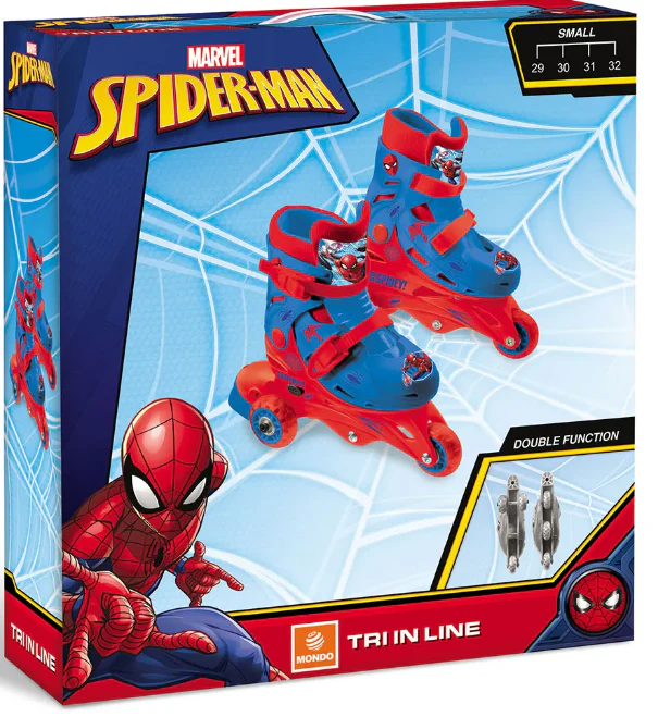Mondo Spiderman Adjustable Tri Inline Skates for Kids, 3 Years+ - Image 3