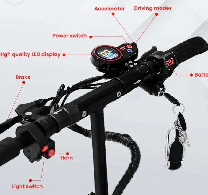 NEW V10 Electric Scooter 1200W 48V 12Ah Range 20-40Km Fast with Triple LED Headlamps Base LED Lights - Image 16