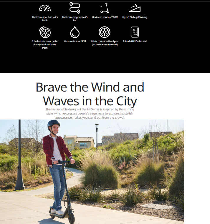Ninebot E2 Plus Electric Scooter For teens - Image 9
