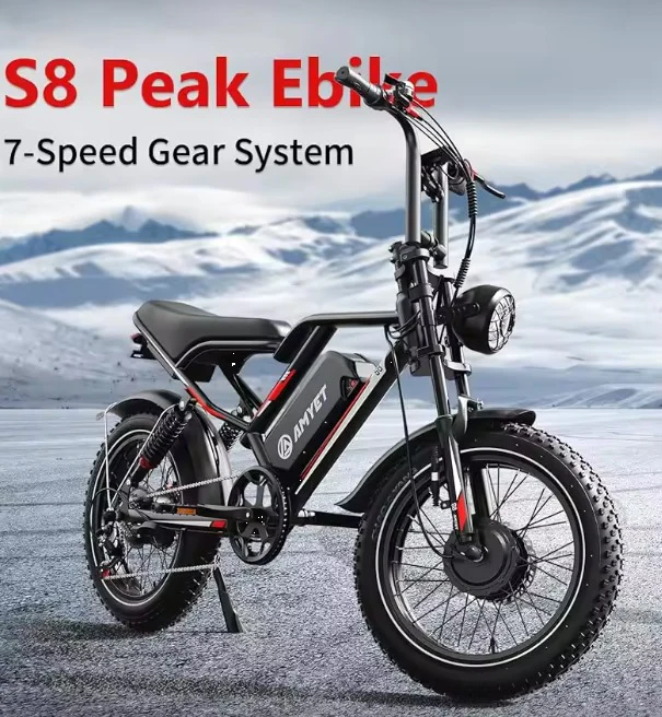 OOKTECH S8 Fat Tyre Mountain Electric Bike 48V 17.5Ah 1000W 55km Range 2025 new model - Image 3
