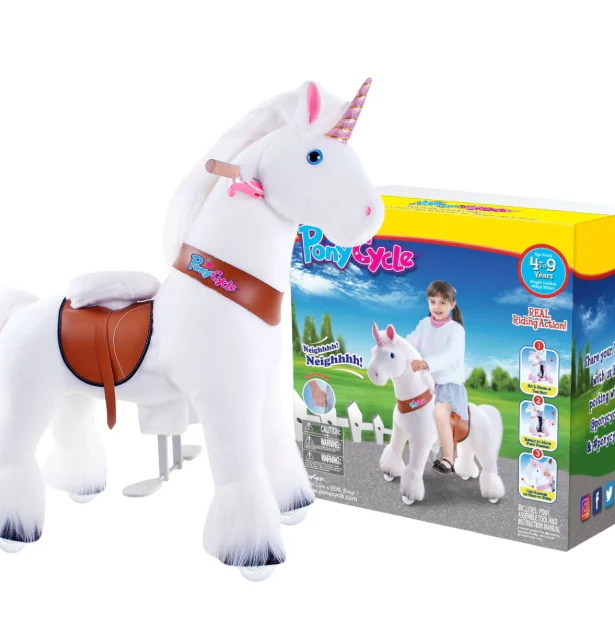Pony Cycle Ride on Horse Unicorn Age 4-8 old - White