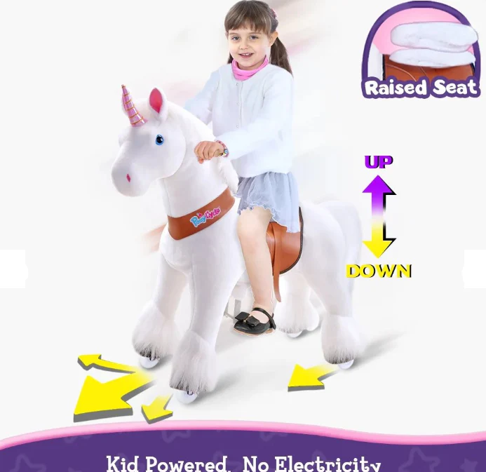 Pony Cycle Ride on Horse Unicorn Age 4-8 old - White - Image 7