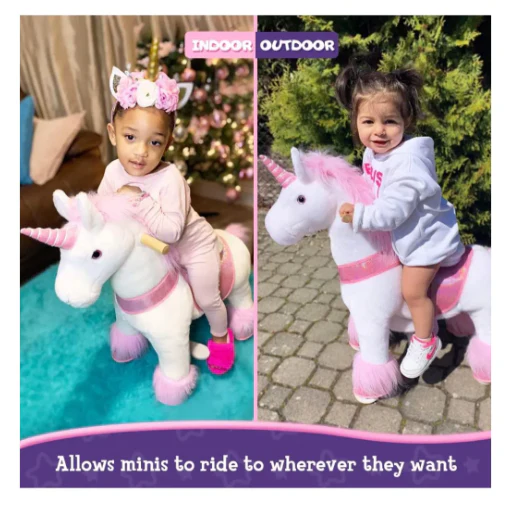 Pony Cycle Ride on Horse Unicorn Age 4-8 old - White - Image 9