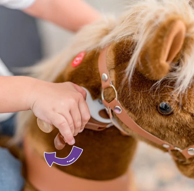 PonyCycle Ride-On Horse Toy for Boys & Girls (Age 3–5) – Brown - Image 3