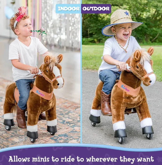 PonyCycle Ride-On Horse Toy for Boys & Girls (Age 3–5) – Brown - Image 4
