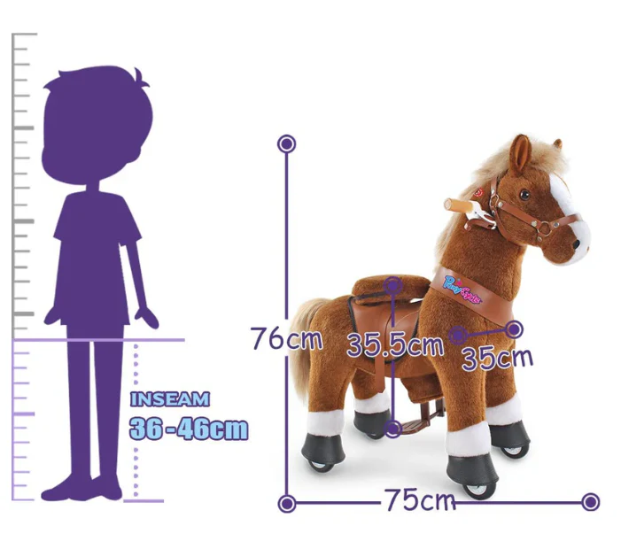PonyCycle Ride-On Horse Toy for Boys & Girls (Age 3–5) – Brown - Image 5