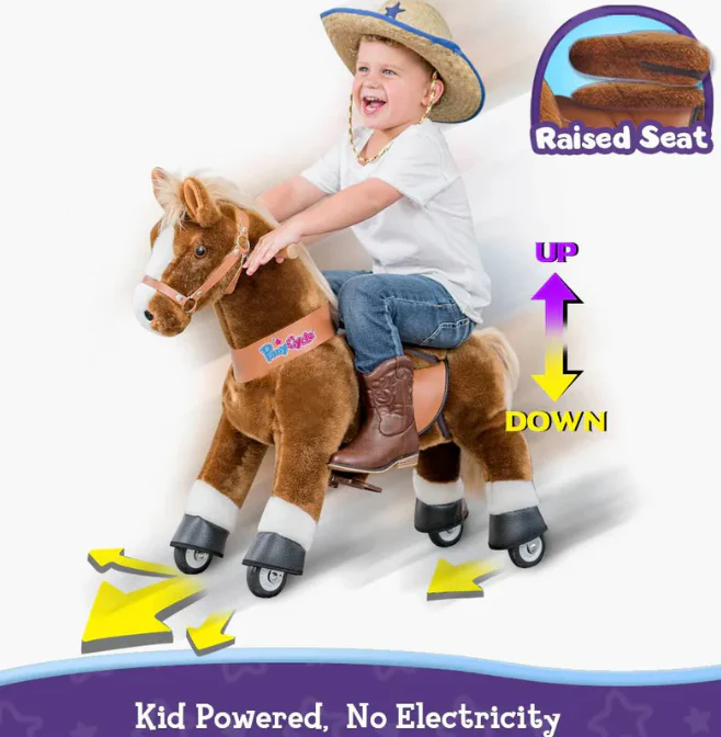 PonyCycle Ride-On Horse Toy for Boys & Girls (Age 3–5) – Brown - Image 6