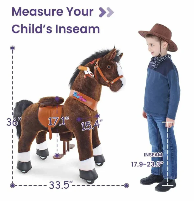 PonyCycle Ride-On Horse Toy for Boys  Girls (Age 4–8) – Chocolate Brown - Image 6