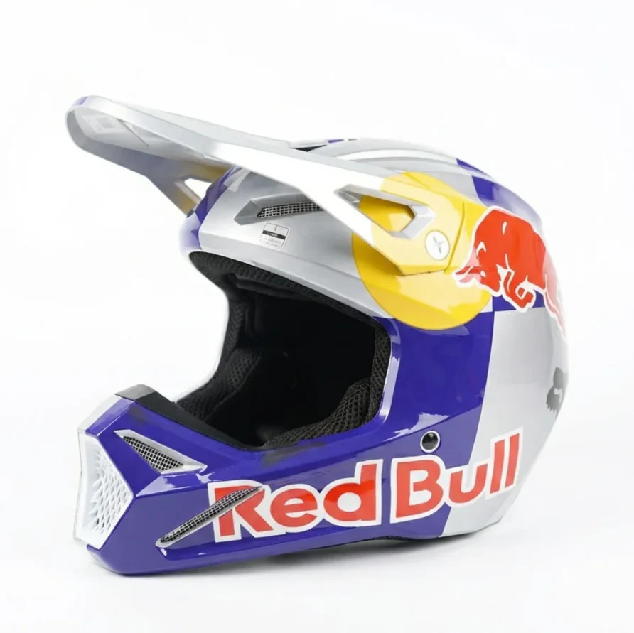 Premium Red Bull Solid V1 Full Face Racing Aerodynamic Motocross Helmet - Image 3