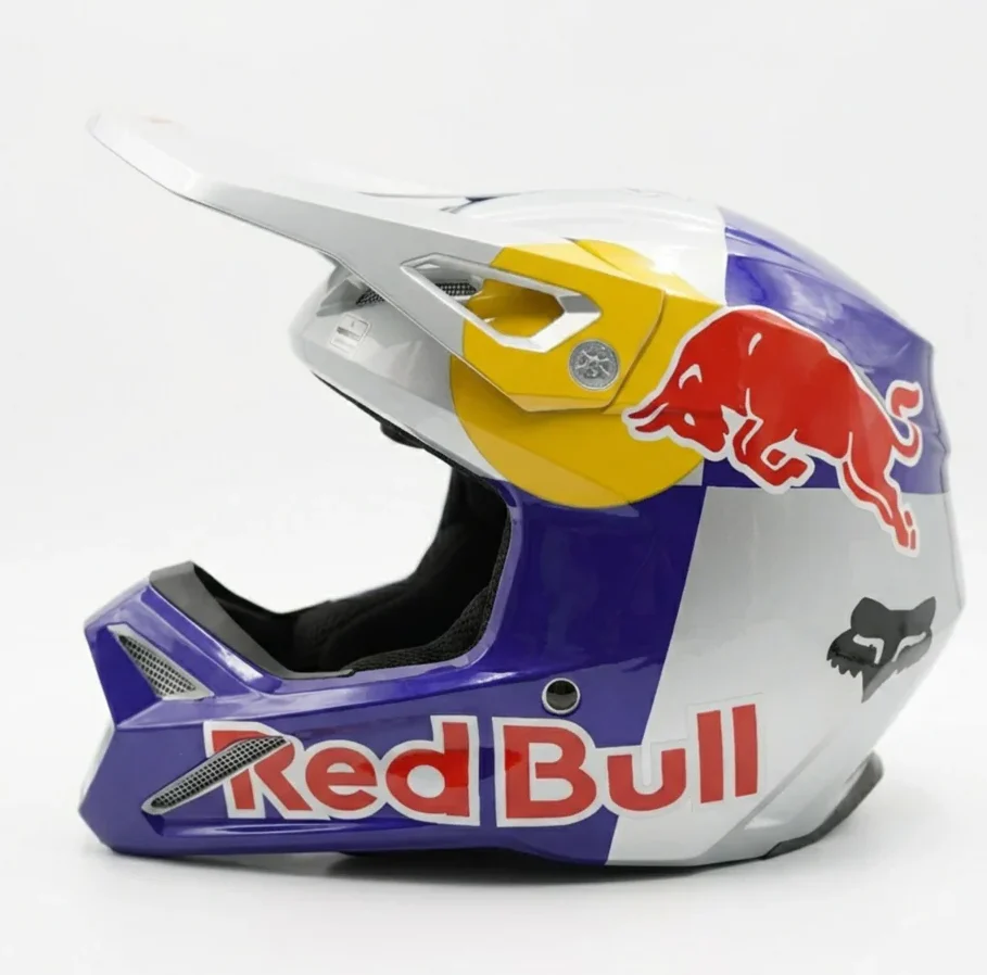 Premium Red Bull Solid V1 Full Face Racing Aerodynamic Motocross Helmet - Image 4