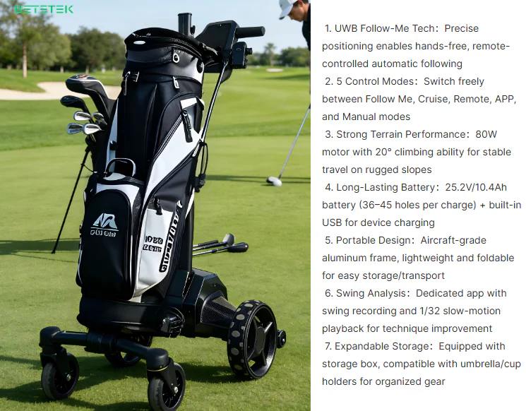 Premium Remote Control Electric Golf Push Cart with Follow-Me Technology - Image 3