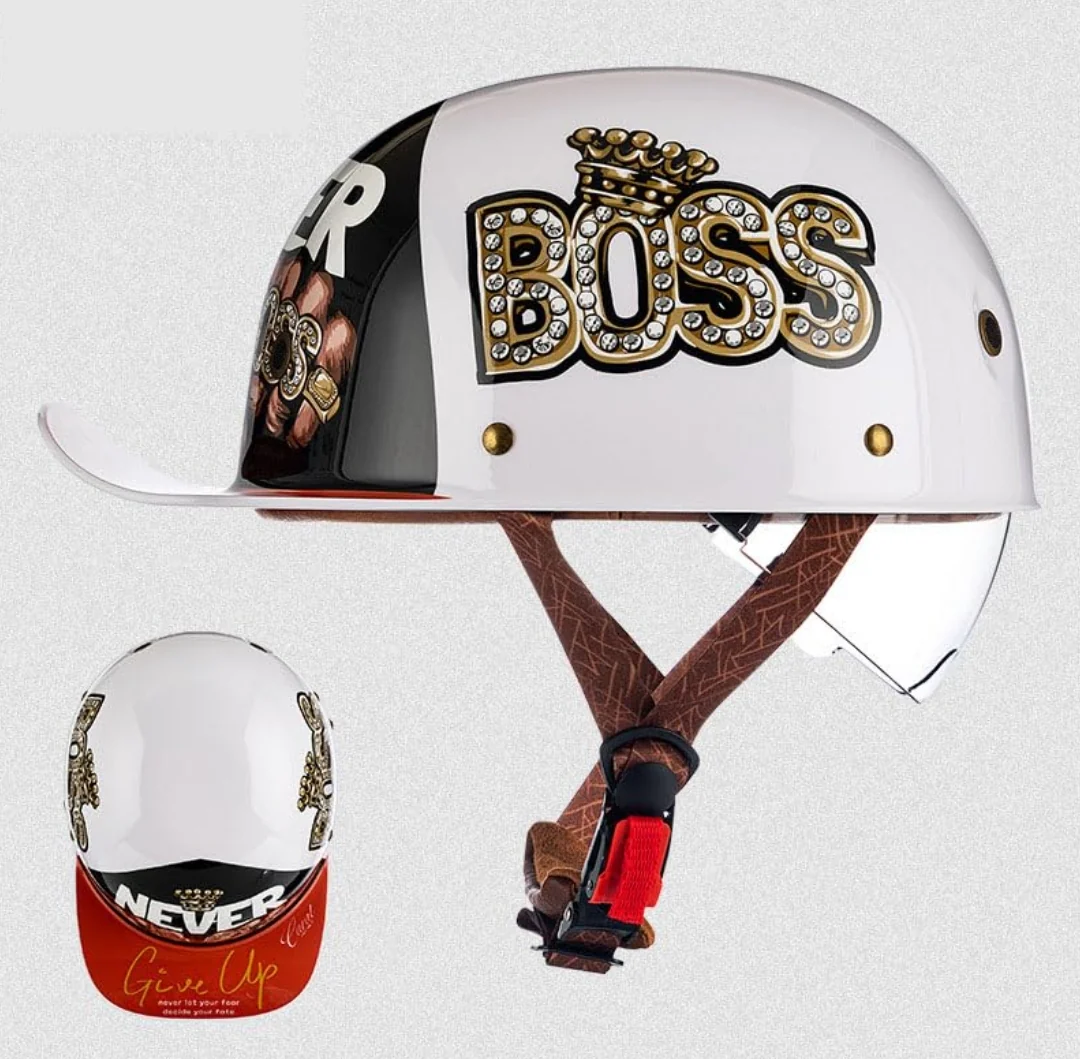 Retro Style Baseball Cap Half Helmet