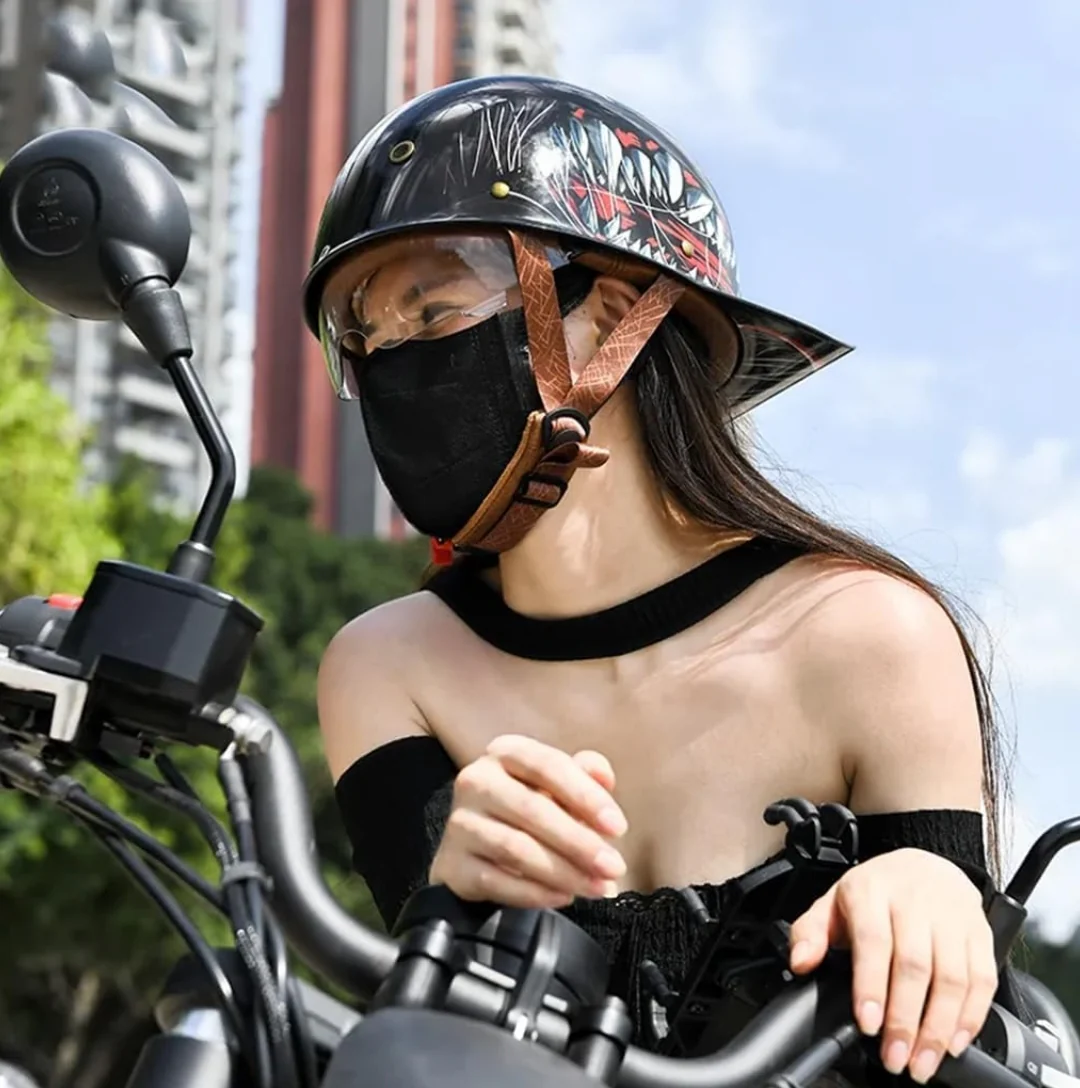Retro Style Baseball Cap Half Helmet - Image 2