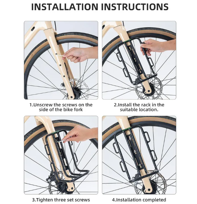 ROCKBROS Aluminum Alloy Front Fork Bike Rack Touring Carrier - Image 4
