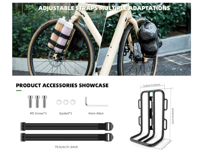ROCKBROS Aluminum Alloy Front Fork Bike Rack Touring Carrier - Image 9