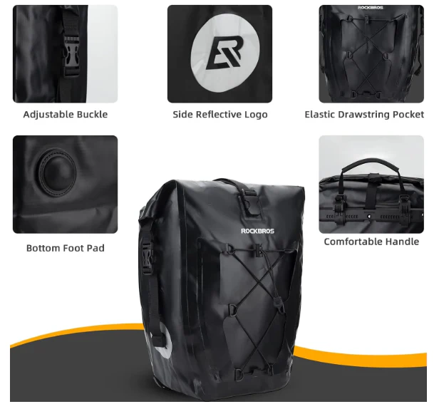 ROCKBROS Bike Panniers Waterproof Bike Rear Rack Bag - Image 7