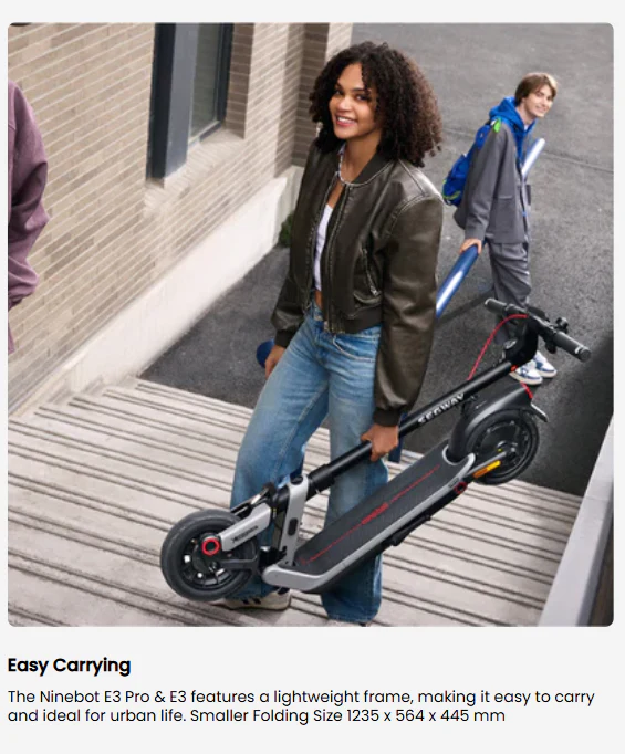 Segway Ninebot E3 Electric Scooter 32kmh Speed - Image 6