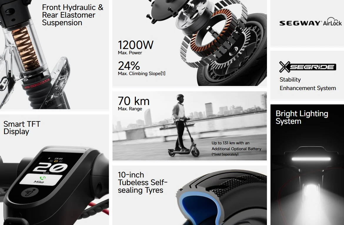 Segway Ninebot F3 Pro Electric Scooter 3rd gen 2025 New 1200W Motor 70km Range 32kmh Top Speed - Image 5