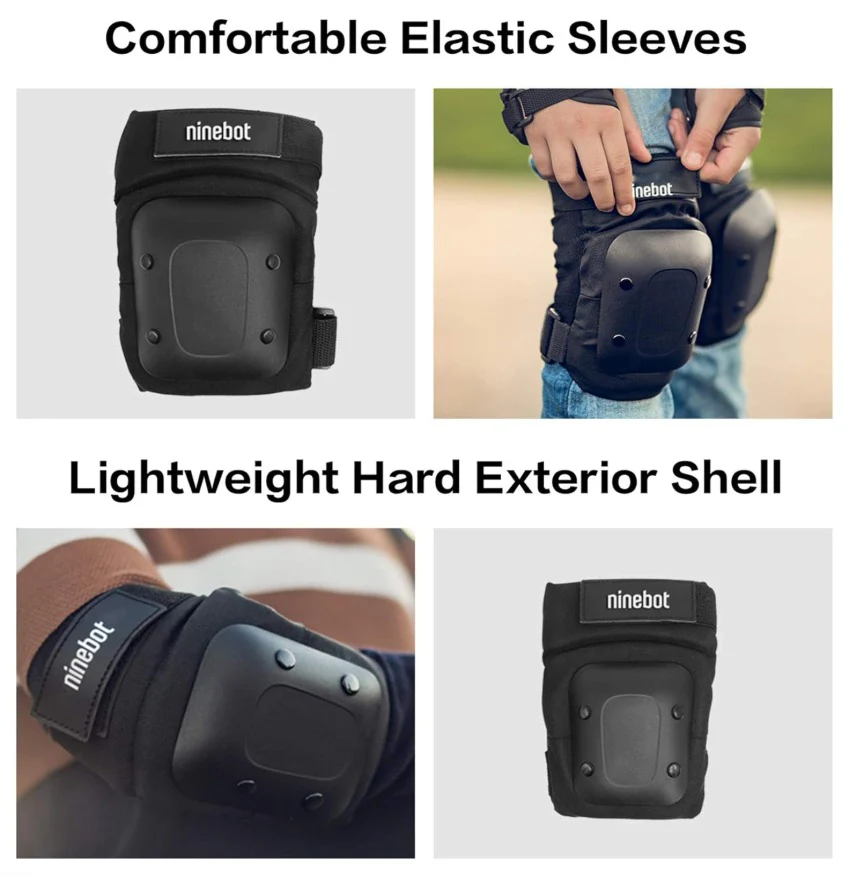Segway Ninebot Protective Gear Set for Youth/Adult Knee Elbow Wrist Guards for Scooters Skateboarding Cycling Black - Image 2