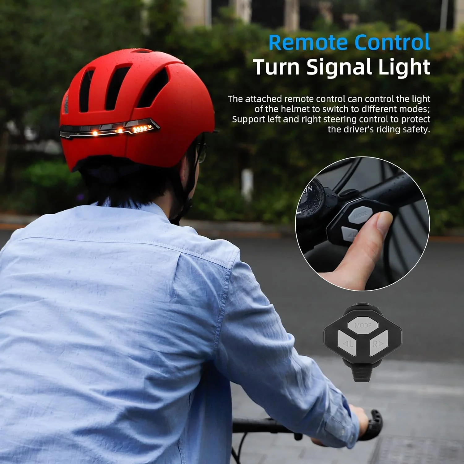 Smart Bicycle Helmet with Front Rear LED Light Detachable Visor and Lining for Adults Unisex - Image 7
