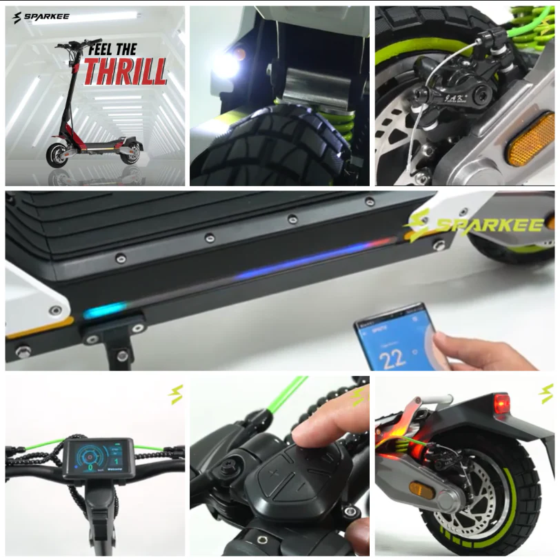Sparkee 10 Electric scooter 52V 20.8Ah 1000W Dual motor powered - Image 4