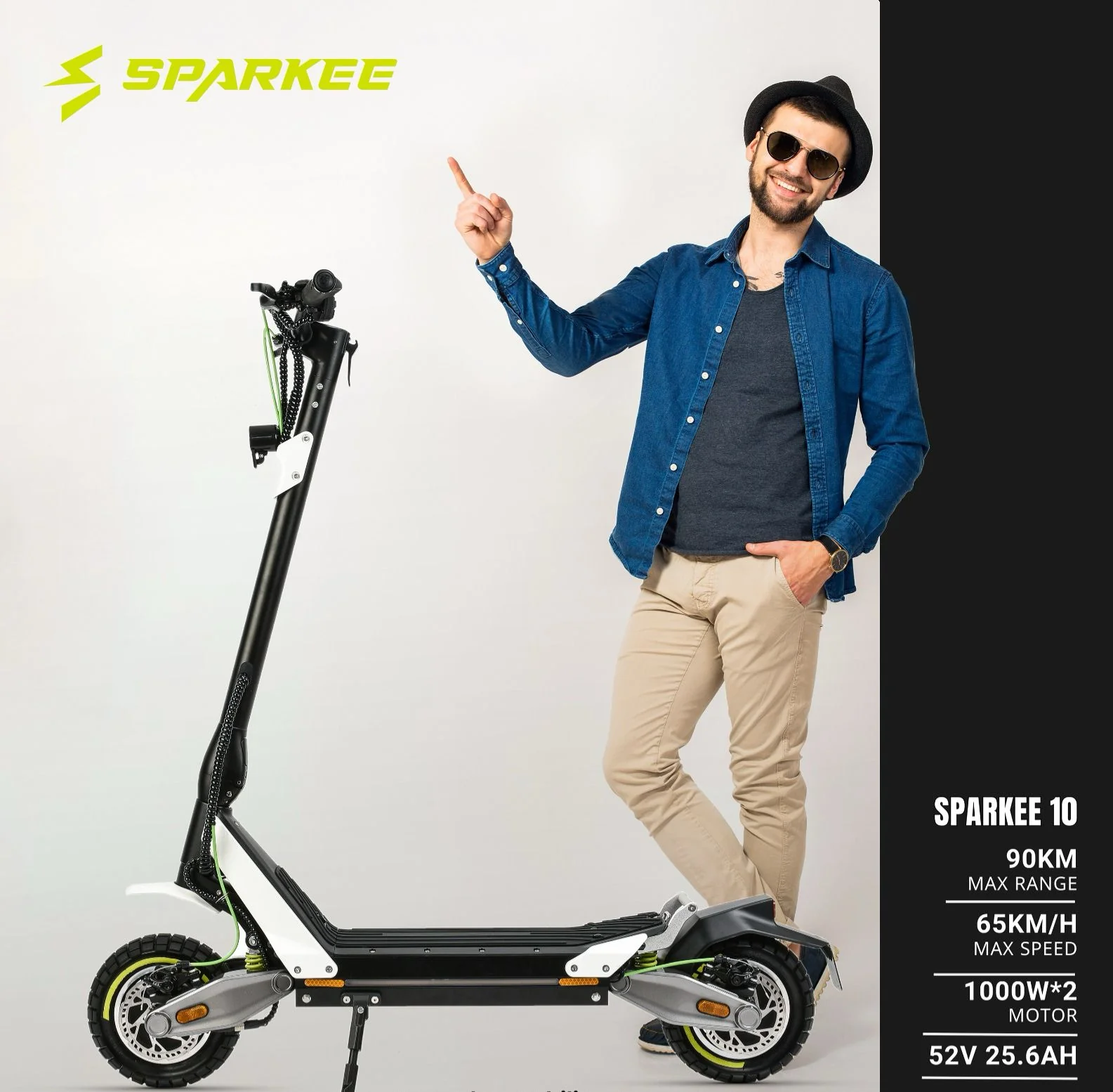 Sparkee GT 10 Electric scooter 60V 25Ah 1400W dual motor powered - Image 2