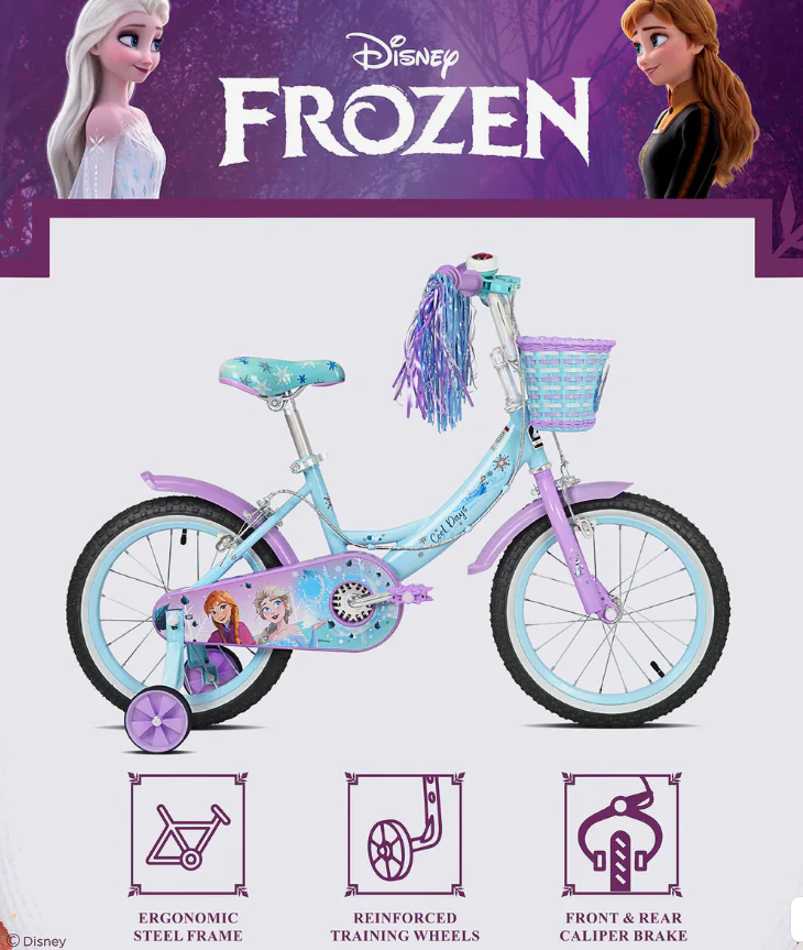 Spartan 12" Disney Frozen Ice Magic Bicycle Kids Age 3-7 Years - Image 3