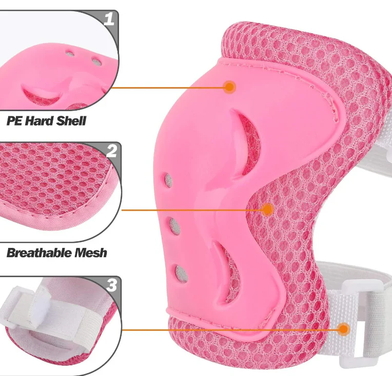 Spartan Knee, Elbow &amp; Wrist Protective Set – Pink Age 3-16 - Image 2