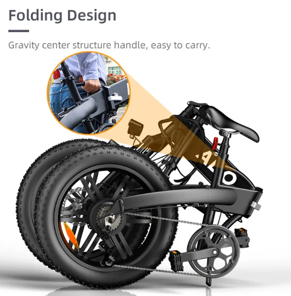 Stylish A20F Folding Fat Tire Electric Bike 36V 14.5Ah 500W-2026 new - Image 10